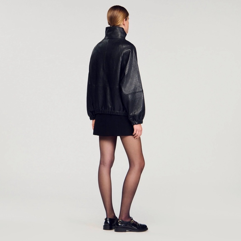 Sandro oversized leather jacket - image 3
